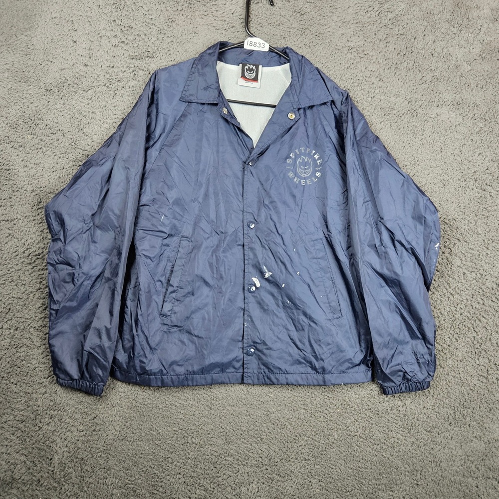 Spitfire‎ Wheels Augusta Sportswear Men Adult S Blue Nylon Windbreaker Jacket